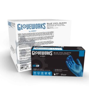 PowerClean - GlovePlus Blue Vinyl PF Ind Gloves